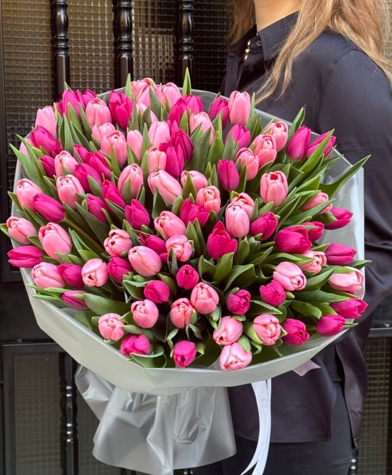 101 Pink and Light-Pink Tulips